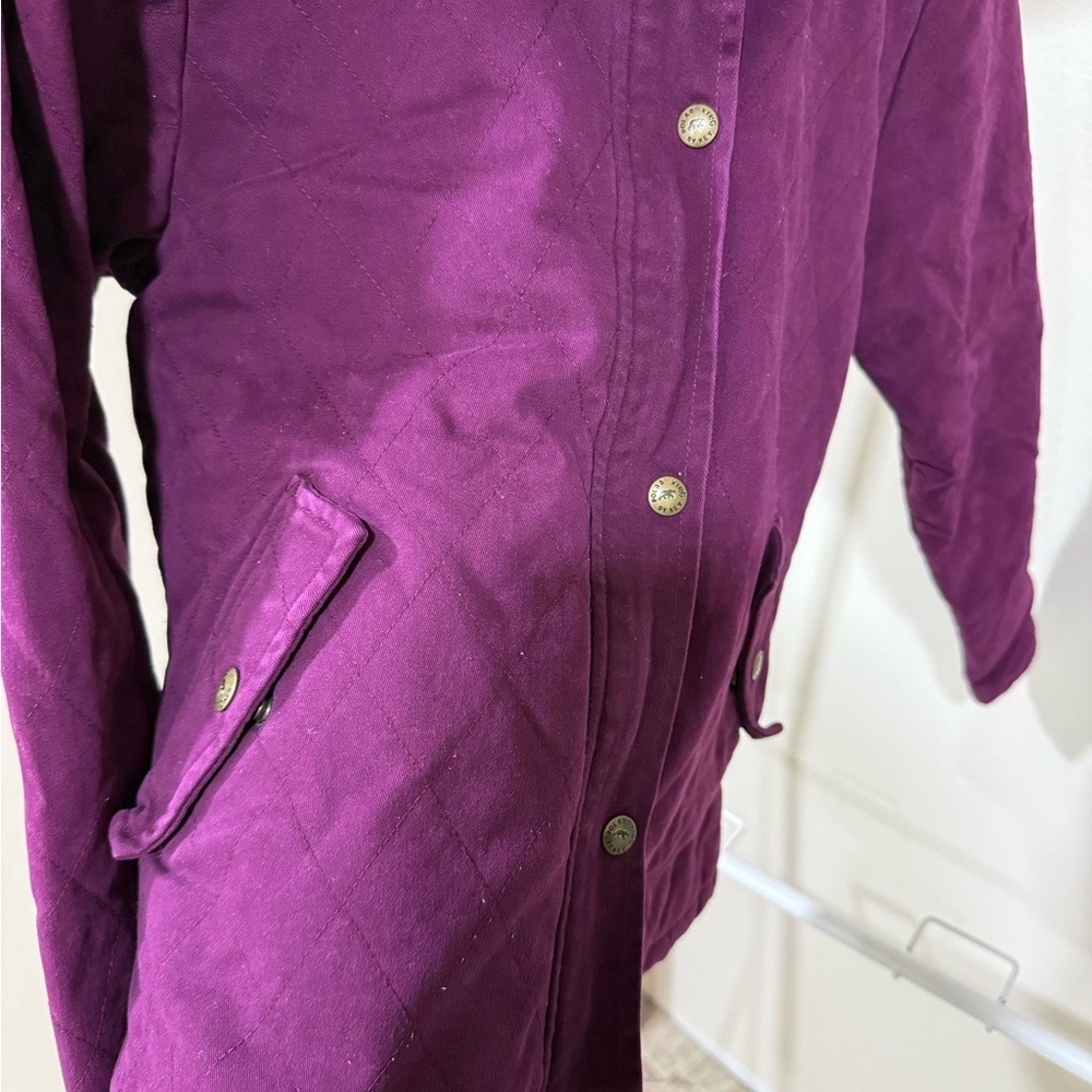 Farmer Rancher Polar Key Sherpa Lined Work Jacket Women's M Berry Maroon Quilted - Picture 3 of 5